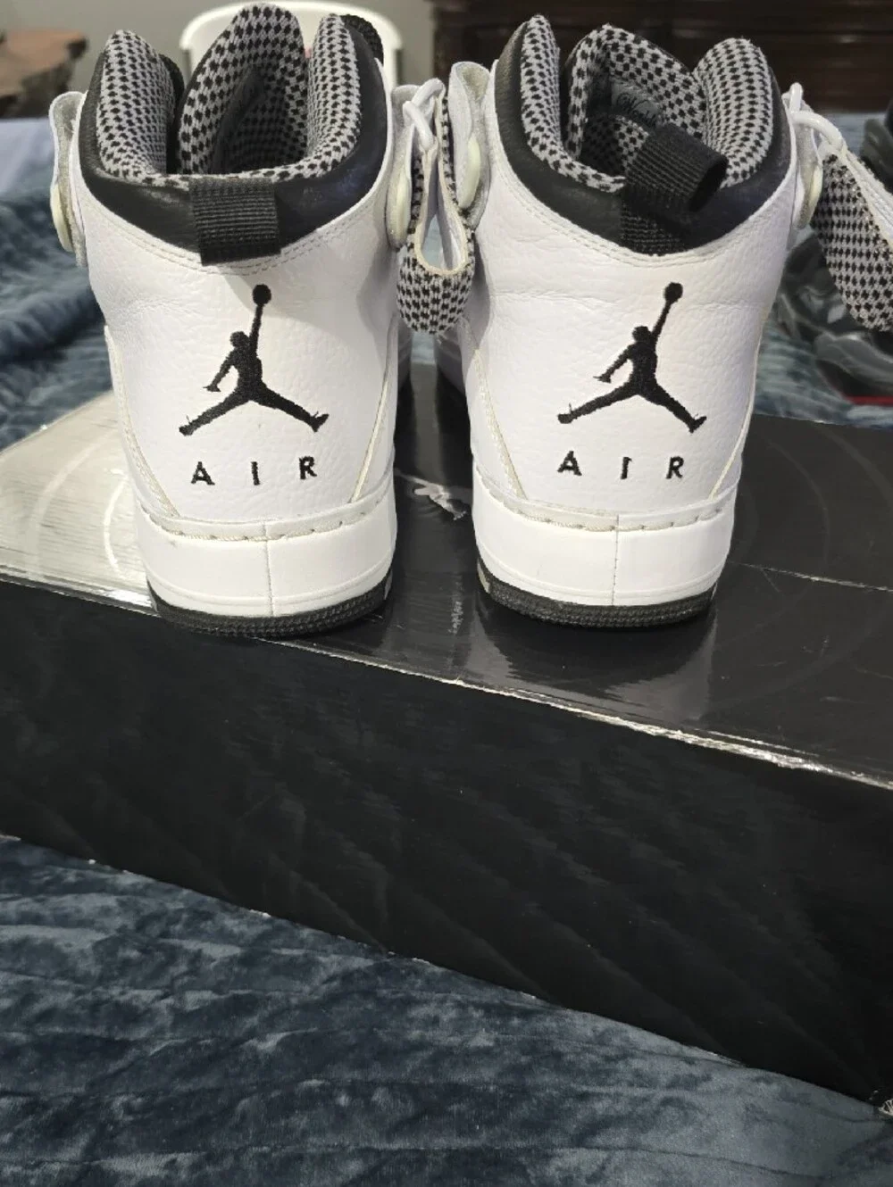 Jordan White & Black High-Top Basketball Sneakers